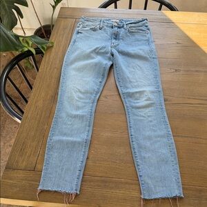 MOTHER Light Wash Ankle Crop Jeans